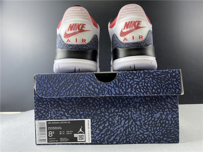 AIR JORDAN 3 RETRO "WHITE FIRE RED" CZ6431-100